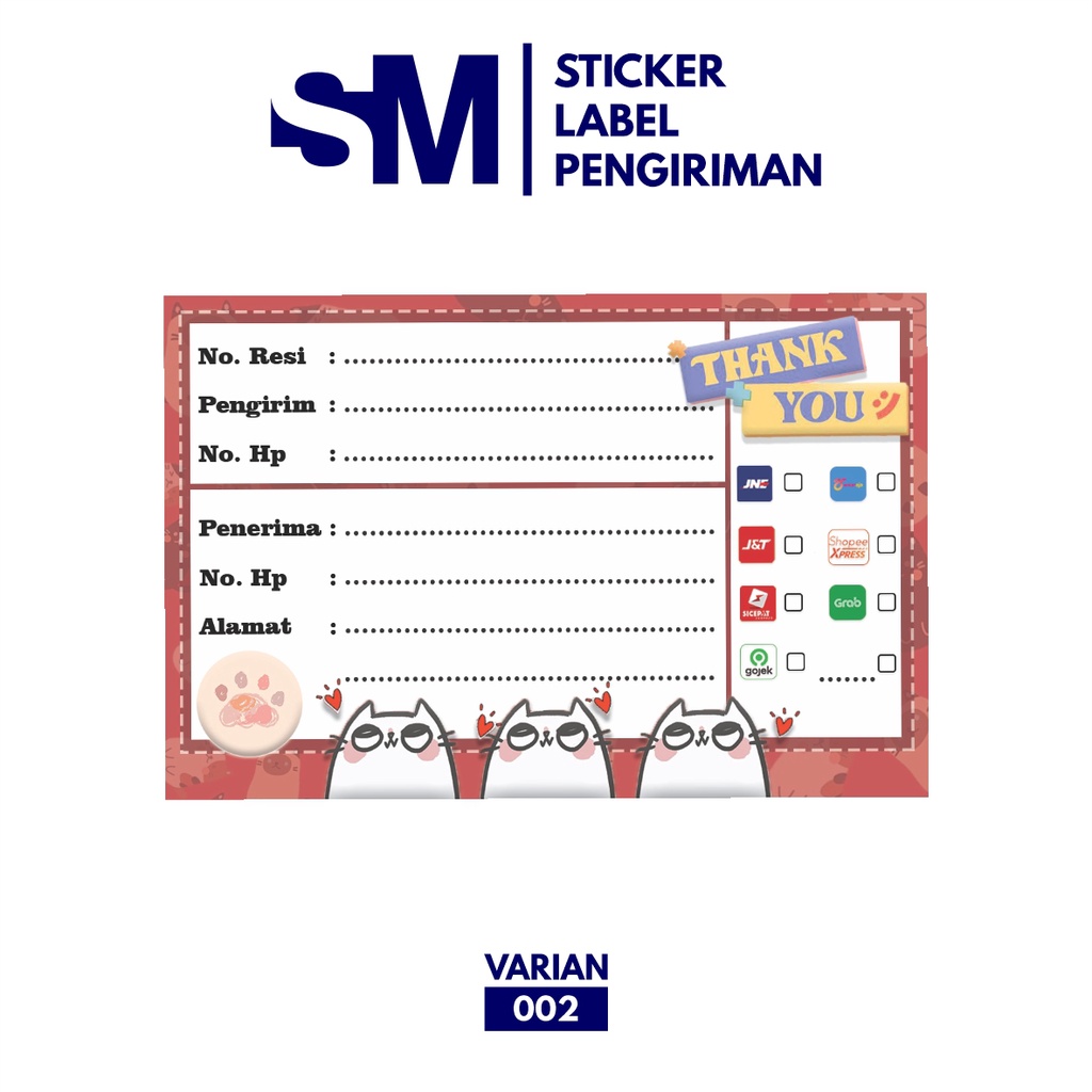 Stiker Label Pengiriman / Stiker Alamat Sticker Pengiriman Paket / Stiker Pengiriman-002