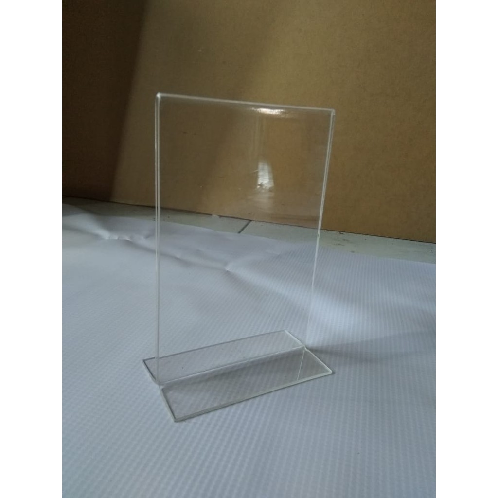 

AKRILIK TENT HOLDER 3R / TEMPAT BROSUR A4 DISPLAY TENT CARD AKRILIK DISPLAY BENTUK T TEBAL 2MM / TENT HOLDER ACRYLIC UKURAN 3R