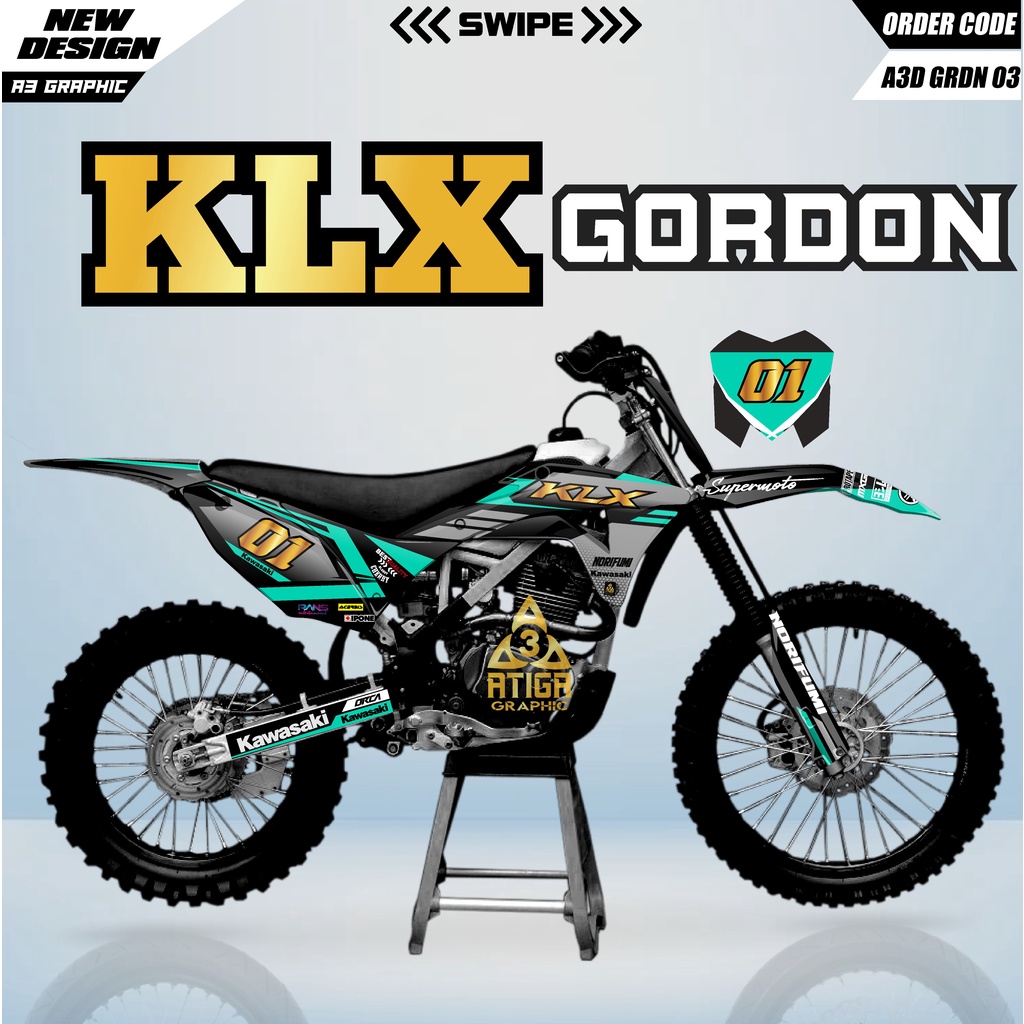 Decal KLX GORDON Supermoto klx lgordon full body decal klx gordon lama full body dekal klx gordon fu