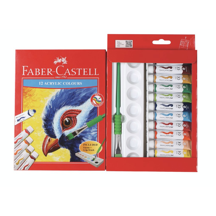 

CAT AKRILIK SET FABER CASTELL 12 WARNA 12ml ACRYLIC COLOR PAINT LUKIS KANVAS KERTAS GROSIR MURAH