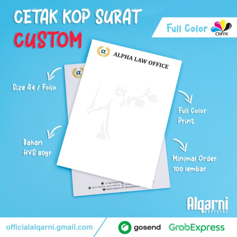 

PRINT / CETAK Kop Surat Custom A4/F4