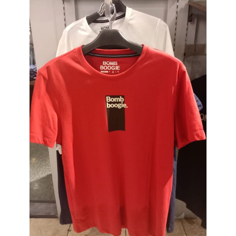 kaos merah atasan pria bombboogie original