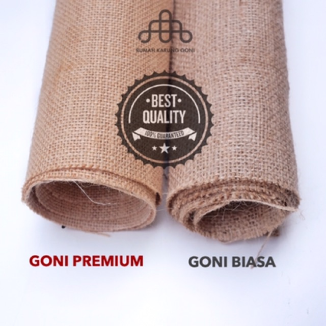 Kain Goni Premium 1 yard - Bahan Kain Karung Goni Baru - LAMINATED WATERPROOF JUTE BAG L 130cm