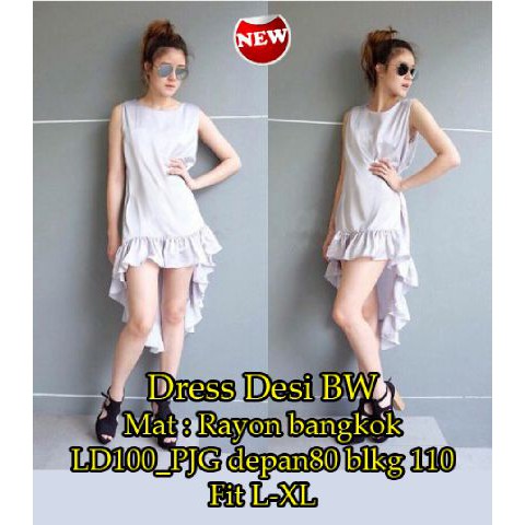 Diskon Lebaran [Dress Desi BW SW] pakaian wanita dress warna Broken White