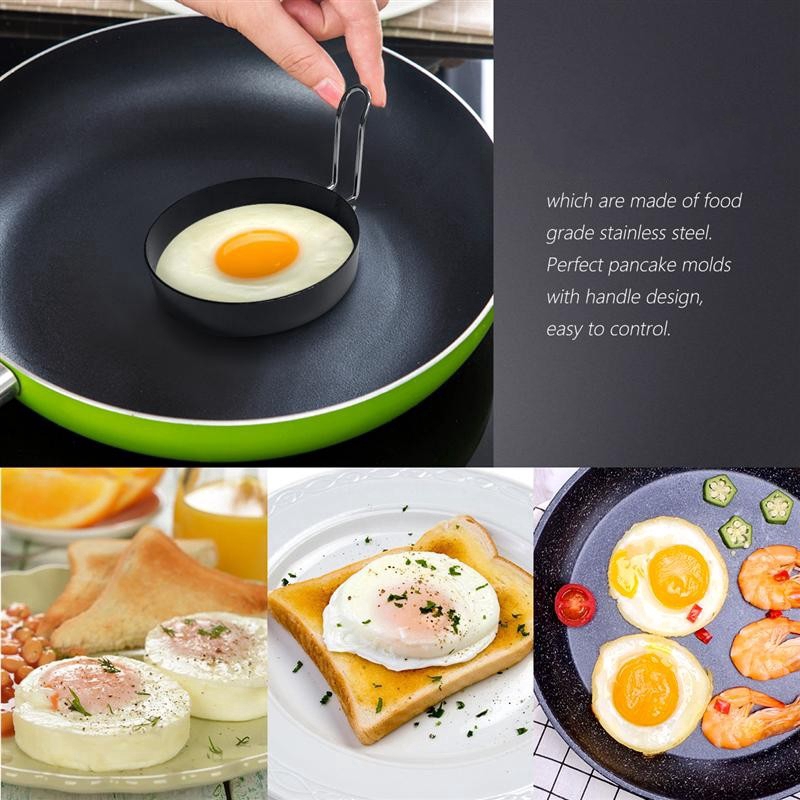 Cetakan Pancake / Telur Goreng Bentuk Bulat Bahan Stainless Steel Anti Lengket