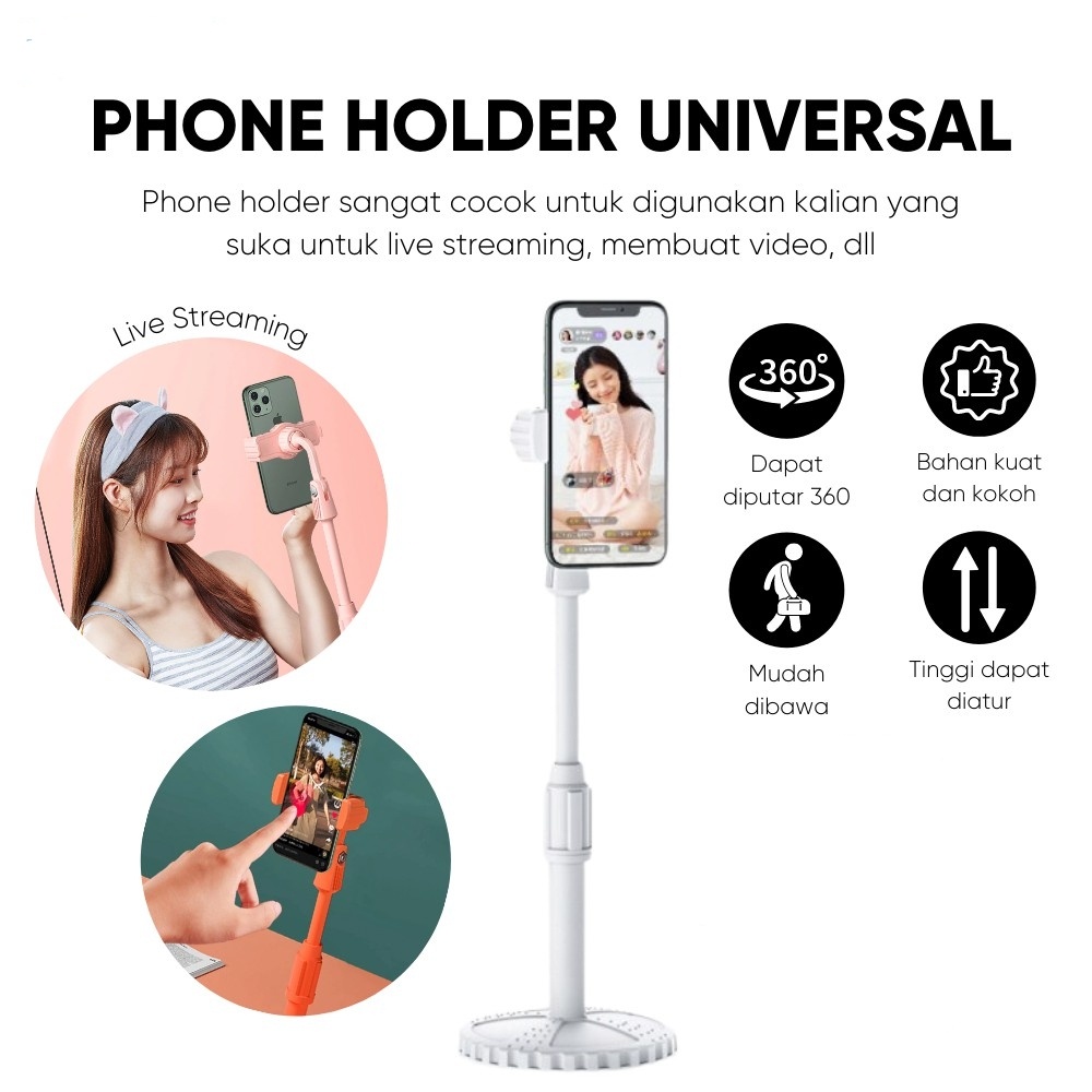 【33LV.ID】STAND HP ADJUSTABLE UNIVERSAL / HOLDER MEJA / HOLDER STAND LIVE / STAND HP ROTARI