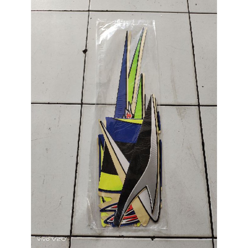 striping satria hiu biru hitam