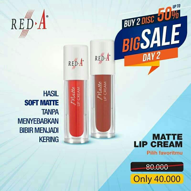 Paket 2 Red-A Matte Lip Cream 855 856