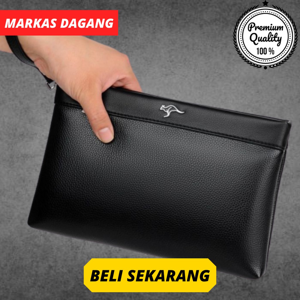 HAND BAG KULIT PRIA TAS TANGAN KULIT COWOK CLUCTH COWO KULIT ORIGINAL BRANDED IMPORT SOLITAIRE