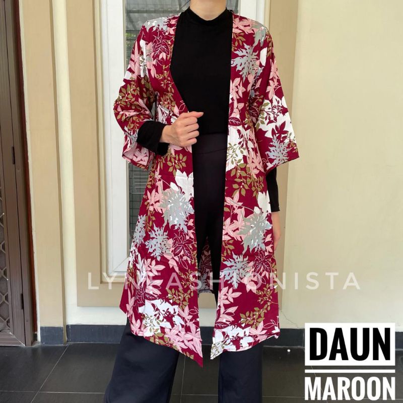 (3MOTIF)OUTER KIMONO MOTIF/CARDIGAN WANITA MUSLIMAH/OUTER PANTAI MURAH/BUNGA SAKURA