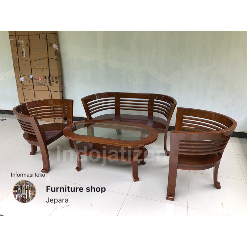kursi tamu cantik kayu jati