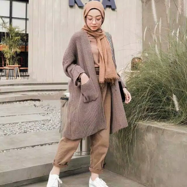 Cardigan Rajut Long Oversize Jumbo