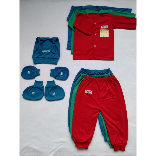 (11 Pcs )Paket Baju Celana Bayi + Topi+STK Newborn