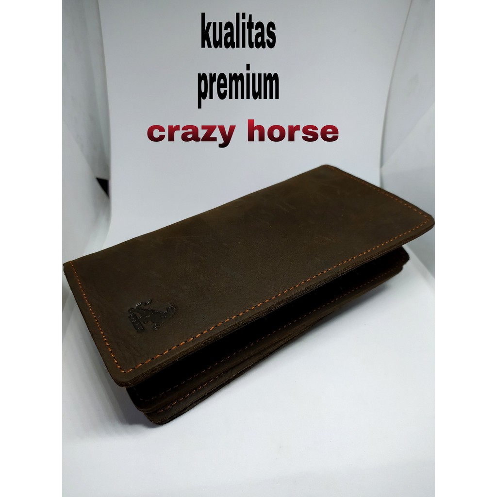 Dompet Kulit Asli Crazy Horse Panjang - Dompet Pria Kulit Sapi Asli Original - Dompet Pria Kulit Asli Murah