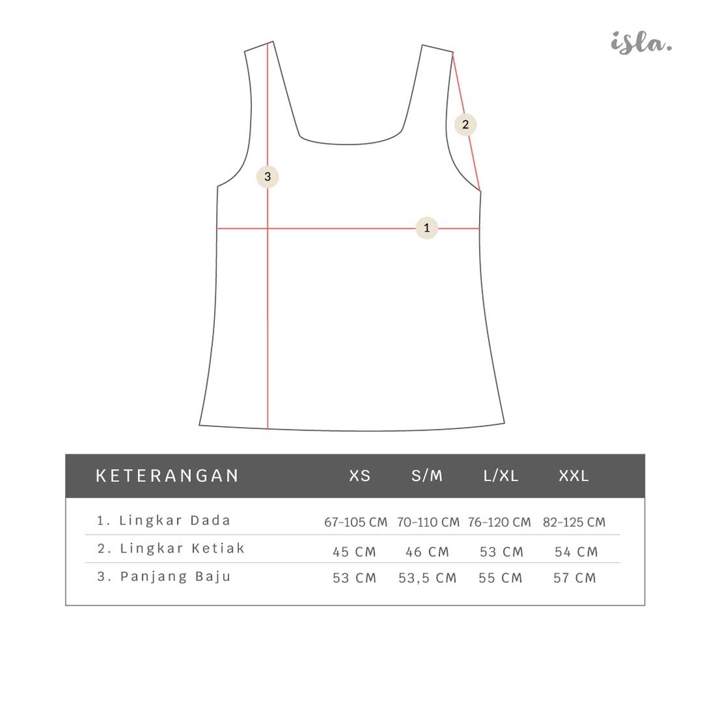 Isla Basic Tanktop Thick Strap Square Neck Stretch - Tanktop Kekinian - Pakaian Wanita - Inner - Singlet - Tank top