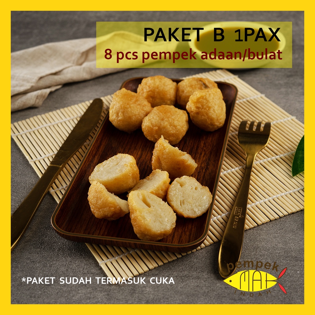 PEMPEK EMAK INDAH - PEMPEK MPENAK PALEMBANG ASLI IKAN TENGGIRI - Paket 1 Pax KAPAL SELAM DAN CAMPUR