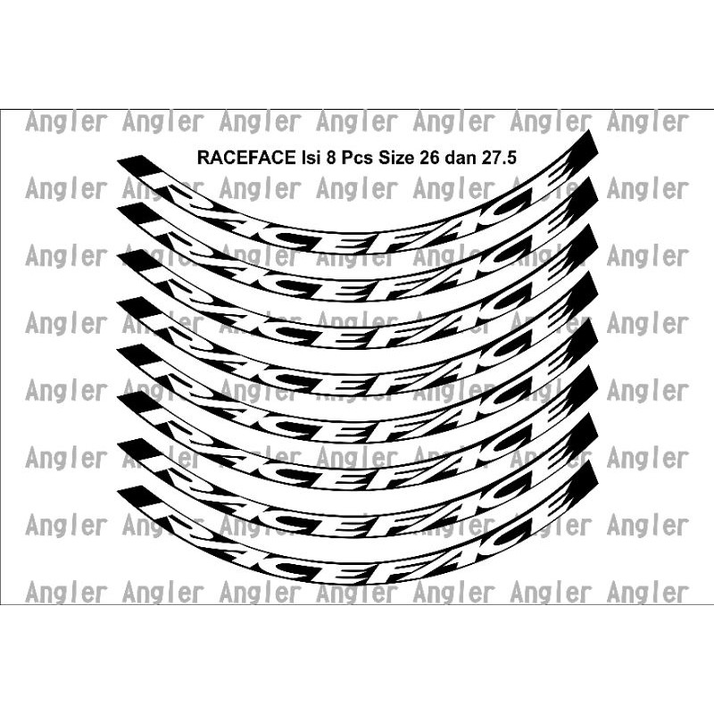 Decal sticker velg rim sepeda RACEFACE uk 26/27.5