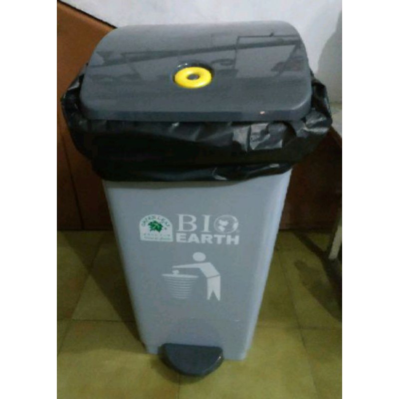 TEMPAT SAMPAH INJAK SEGI 50 LITER BIO GREEN LEAF 2160 / Kotak Sampah Komplek Plastik / Dust Bin