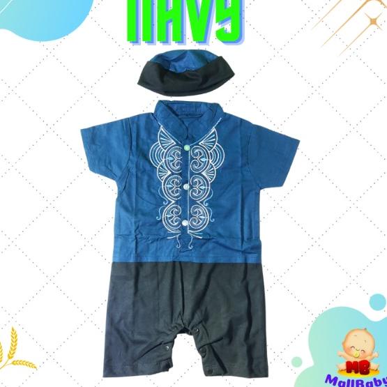 M-41 Baju Koko Bayi 6-12 Bulan Romper Jumper Koko Bayi 0-6 Bulan + Peci - Trend Vos ❈