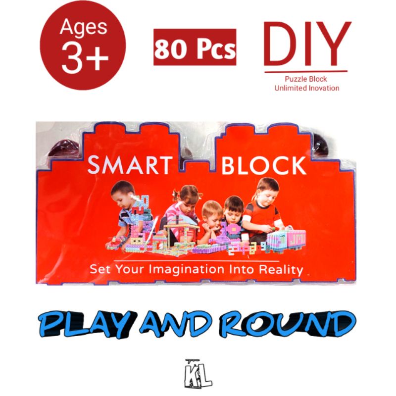 Mainan Edukasi Creative Puzzle Block Huruf Bangunan 80 Pcs