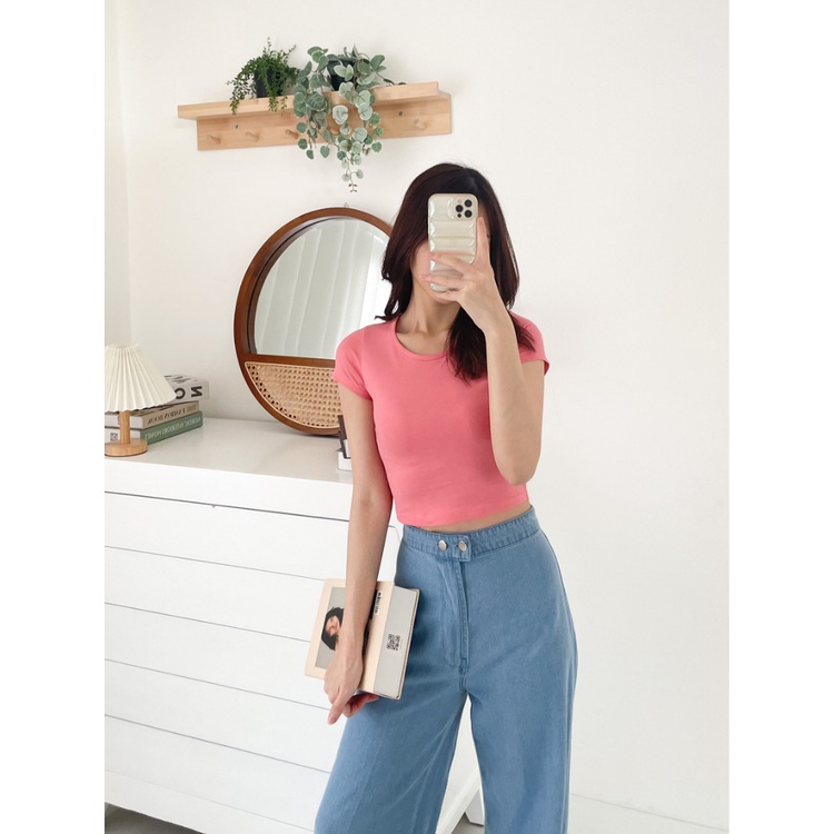 Kadaka T-0418 Crop Tshirt Kaos Wanita Basic