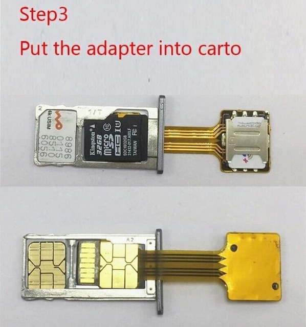 Dual sim Card adaptor hybrid sim Card Extender Micro dan Nano SD Card Converter