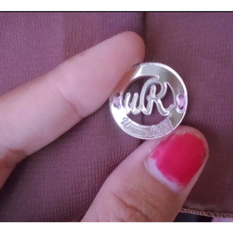 LABEL  HIJAB AKRILIK RING WITH GRAFIR MURAH BANGET