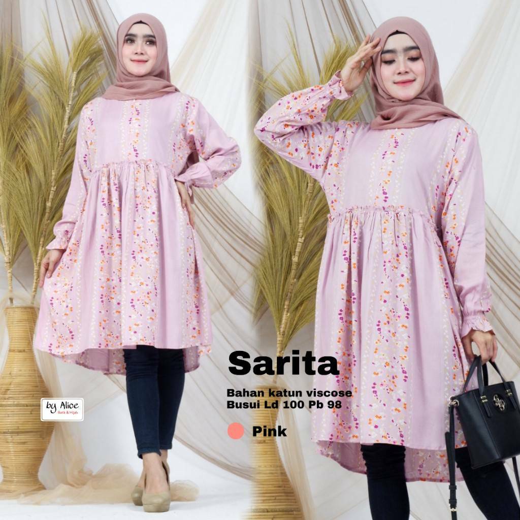 Dress Sarita Midi bahan Katun Viscose