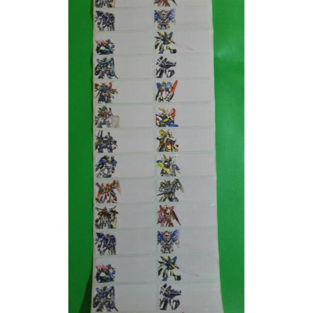 

GUNDAM Stiker label nama waterproof anti air murah