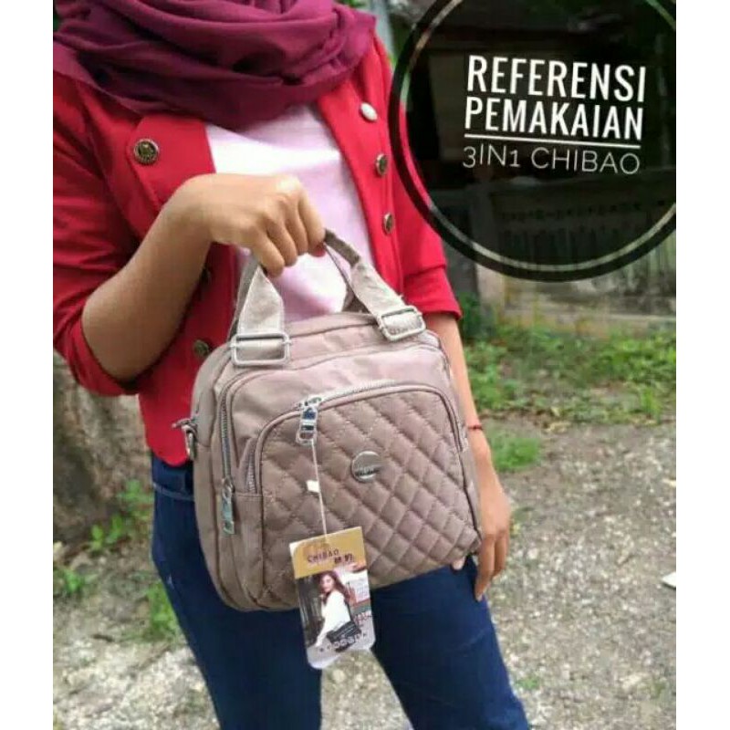 Original Tas chibao 3in1 BORDIR jinjing selempang ransel Anti Air Terbaru SUPER