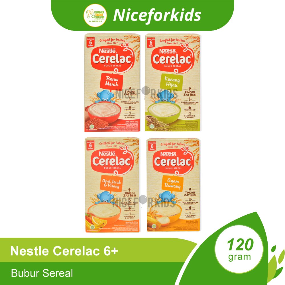 Nestle Cerelac Bubur Bayi 6+ 120gr Bubur Sereal Mpasi Bayi