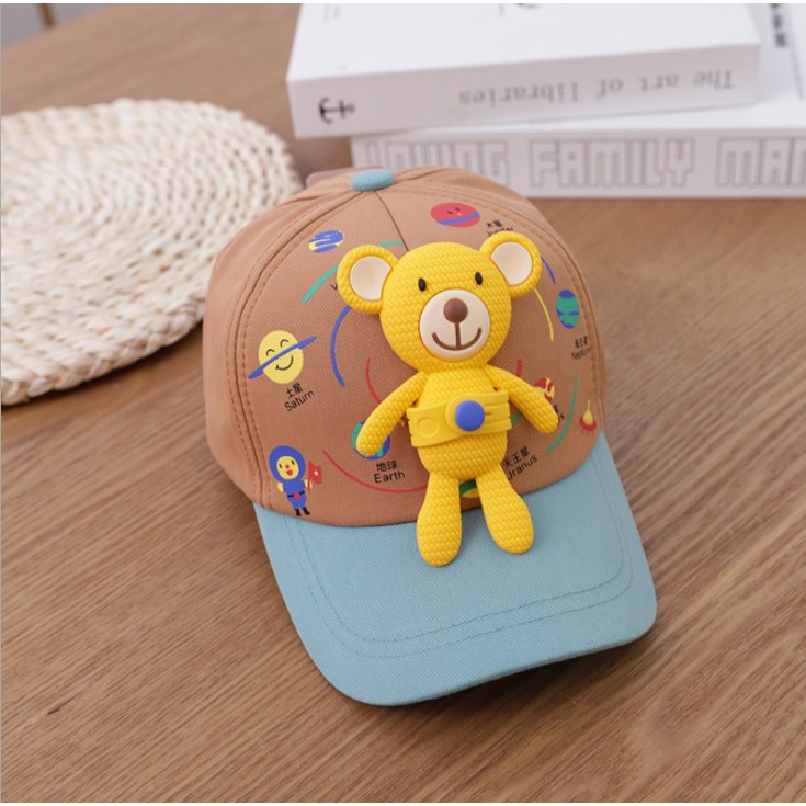 Topi baseball anak import motif teddy bear