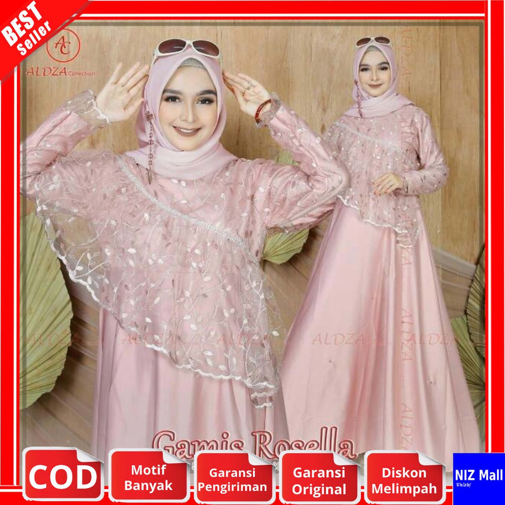N4 FAN BAJU GAMIS DRESS BRUKAT BROKAT MEWAH MUTIARA TILE ROSELLA GAUN PESTA