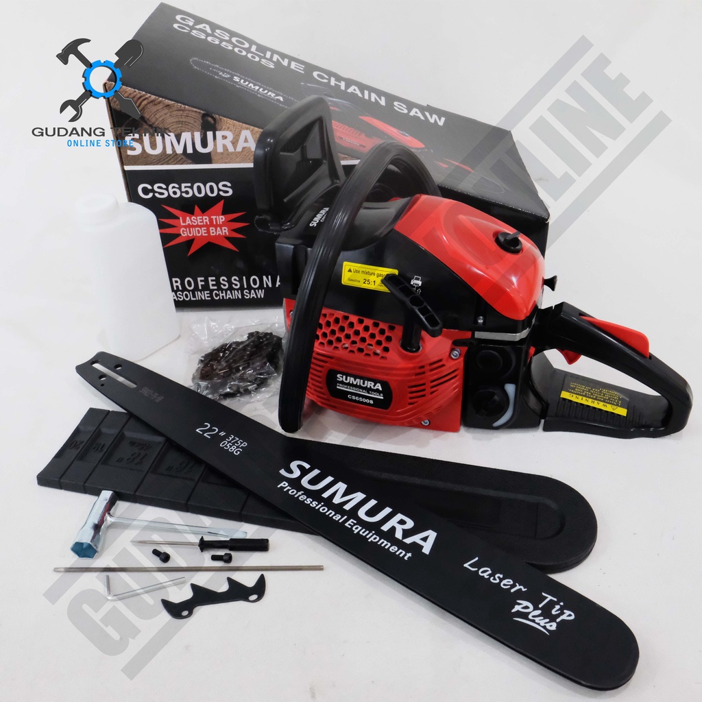 Mesin Gergaji Kayu Chain Saw SUMURA 22 inch CS6500S Laser Tip / Chainsaw Potong Pemotong Kayu CS 6500 SUMURA
