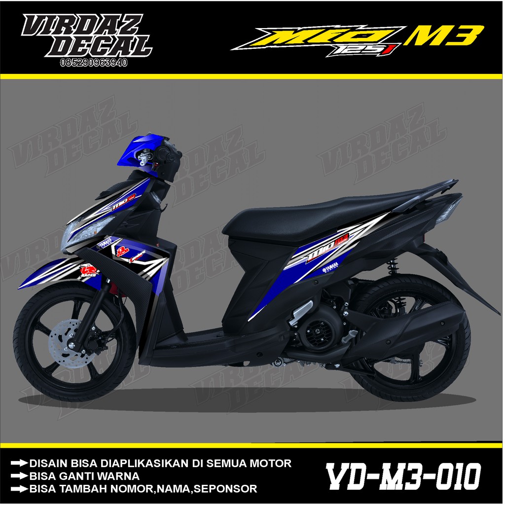 Jual Decal Sticker Yamaha Mio M3 Biru Full Body Dekal Stiker VIRDAZ 010 A Indonesia Shopee Indonesia