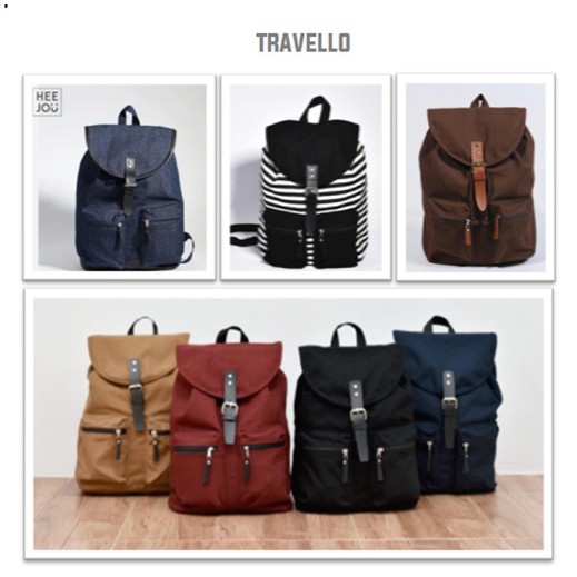 TAS RANSEL LAPTOP KANVAS VINTAGE UNIK KEREN TRAVELLO HEEJOU