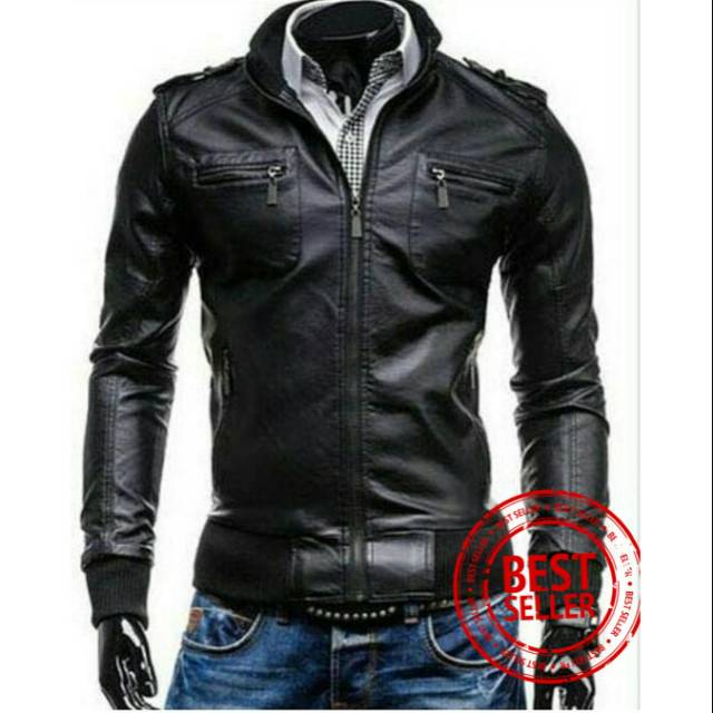 PREMIUM Jaket Kulit Pria Elegant Brownie ARL 033 Silverstone RFLA Ariel Noah Sintetis 90 Biker