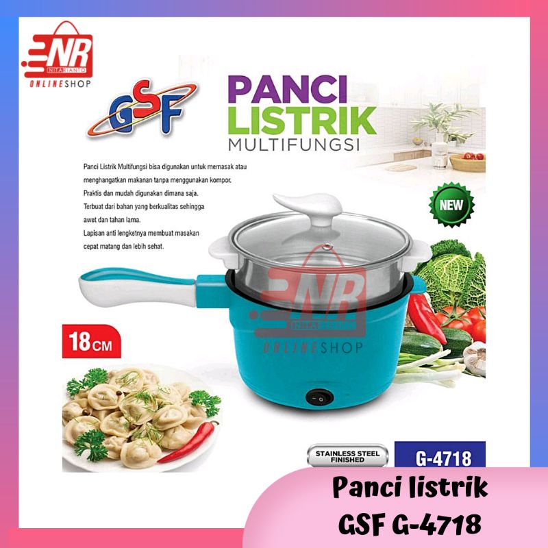 Panci Listrik GSF G-4718  / Panci elektrik anti lengket / Panci goreng listrik / Panci kukus listrik / Panci serbaguna listrik / Panci listrik anti lengket