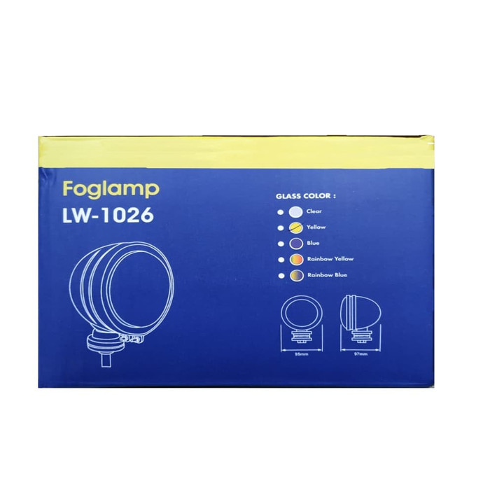 FOGLAMP / LAMPU KABUT DEPAN MOBIL TANDUK JEEP UNIVERSAL 3 / 5 / 6 INCI BAJA LASER BULAT KUNING PUTIH