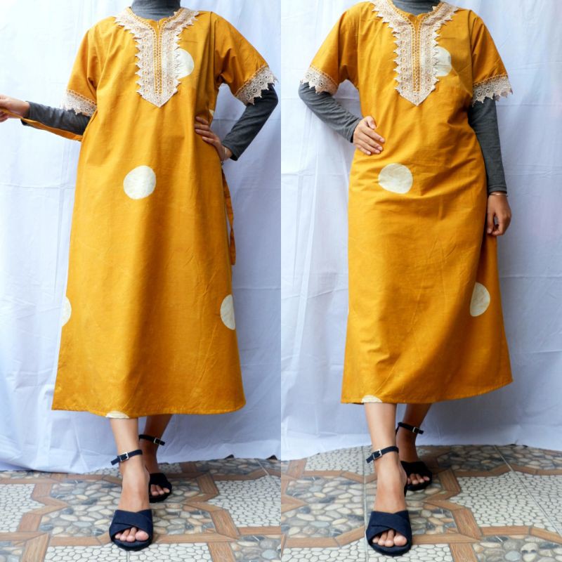 DASTER GAMIS RAYON SANTUNG SEMI KATUN PREMIUM JUMBO LD 120CM
