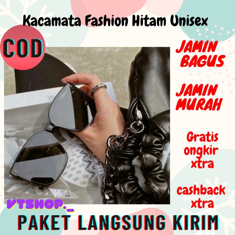V162 - Kacamata Kotak Hitam /Korean Fashion Sunglassess / Kacamata Hitam Korea Unisex / Kacamata Kor