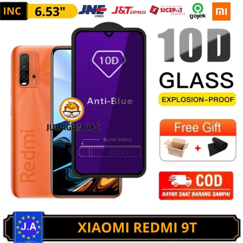 PREMIUM Tg Anti Gores Blue light Xiaomi Redmi 9T Temperes Glass Redmi 9T Full Layar Screen Protector