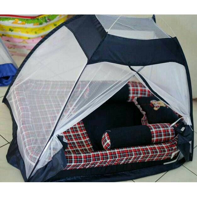 set kasur bayi. tenda kelambu.kasur bantal guling kelambu