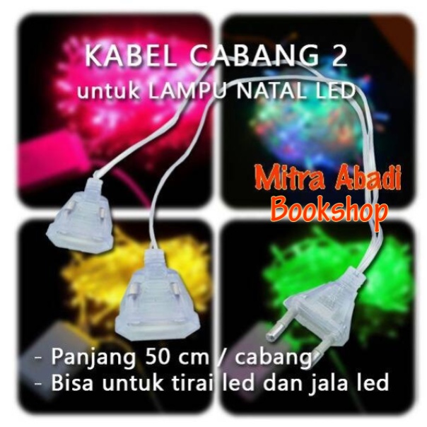 Kabel Colokan Cabang 2 for Lampu Natal Panjang 50 cm