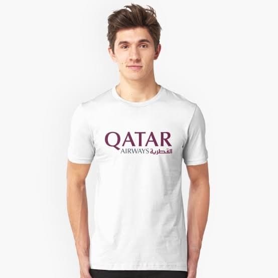 Kaos Baju Combed 30S Distro QATAR AiRWAYS polos custom oleh souvenir