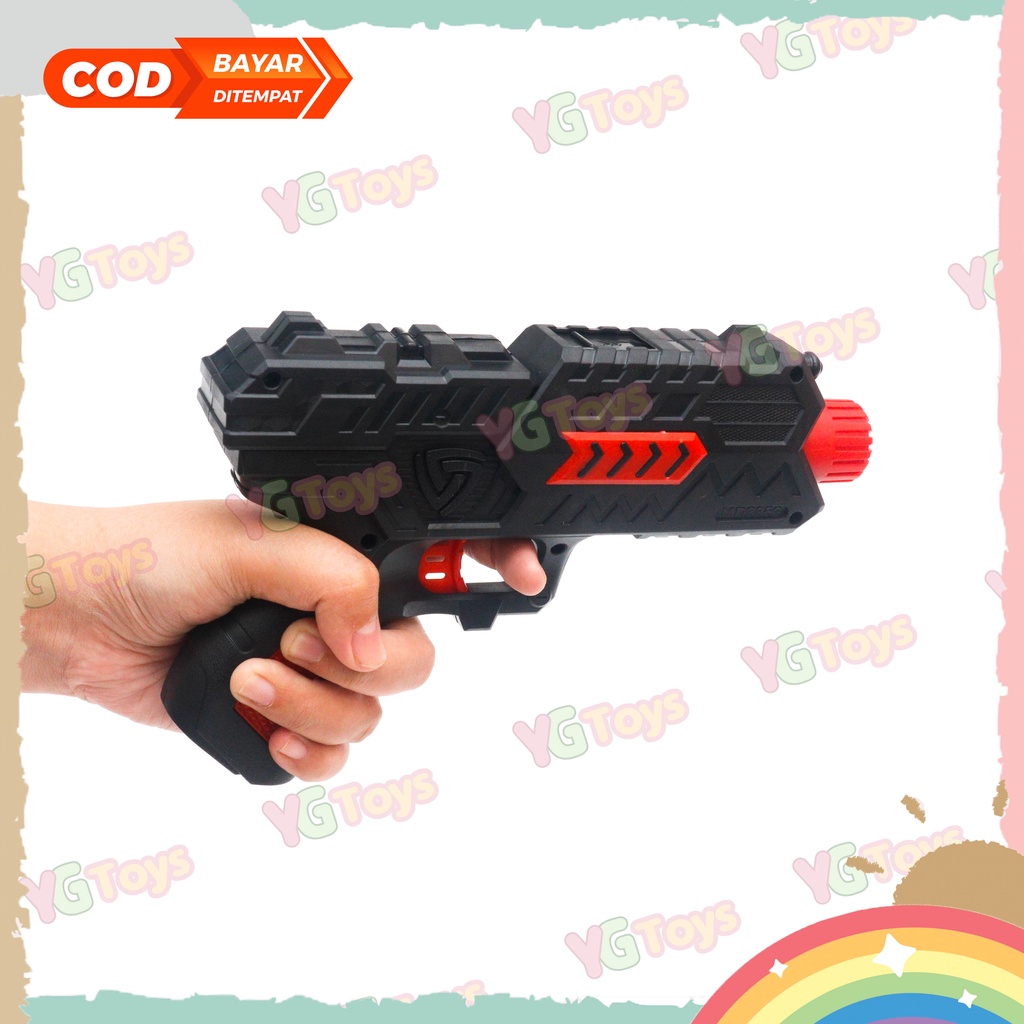 YGtoys Mainan Pistol Anak Peluru Busa Kokang Tembakan Anak Laki Laki Sniper Gun 2in1