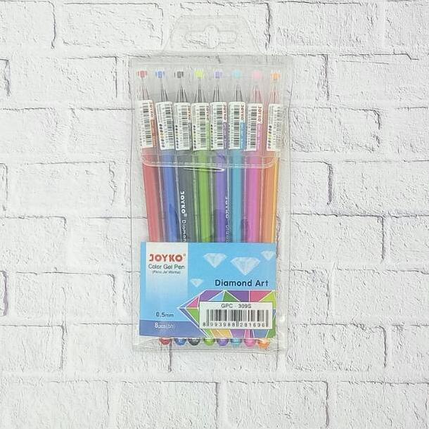 

[(BAYAR DITEMPAT) Bolpen Gel Set Diamond Art Joyko 0.5 mm 8 warna GPC 309S