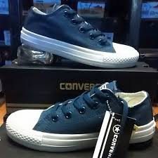 Sepatu Casual Harian Sekolah Kuliah Converse All_star CT Mono CT NAVY  Putih Low Pria Wanita Couple