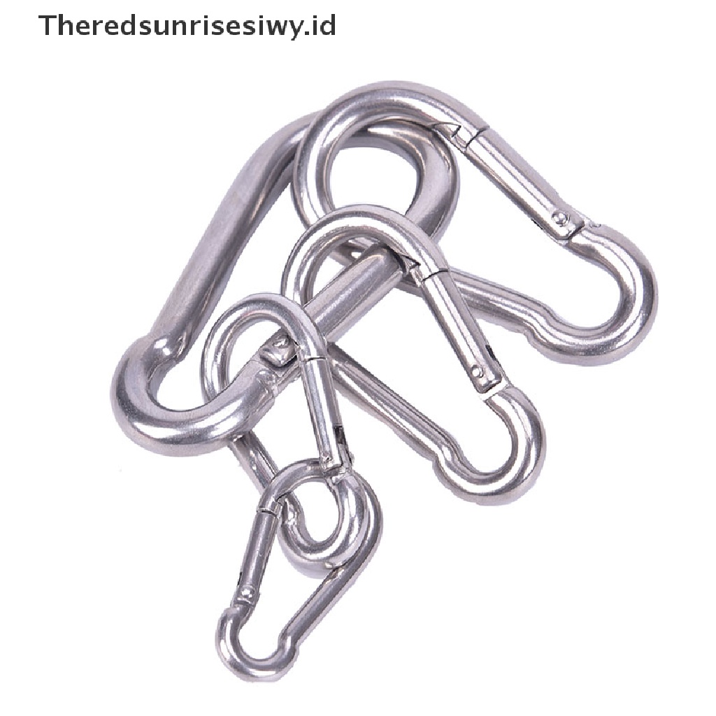 (Theredsunrisesiwy.Id) 304stainless Steel Carabiner Snap Hook Gantungan Kunci Keyring