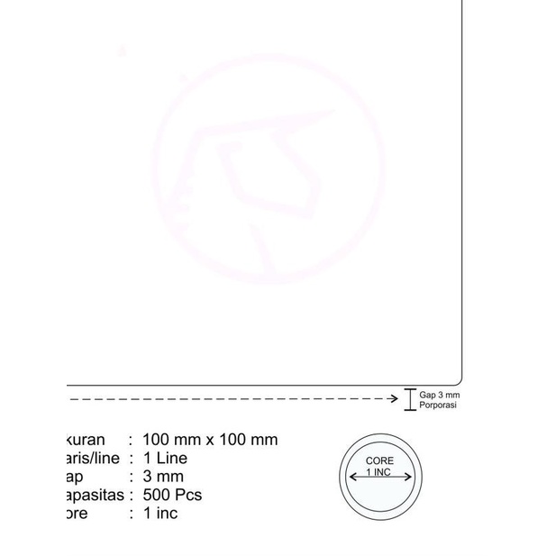 

❄ Kertas Stiker Label Resi Thermal 100x100mm / 100 x 100 mm / 4x4 inch ✈